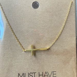 Gold Cross Necklace - Brand New